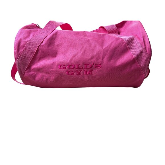 Golds Gym Pink Canvas Duffle Bag With Shoulder Strap - Picture 3 of 13